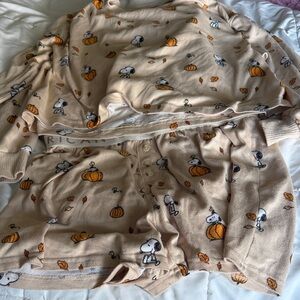 American Eagle Outfitters Cream Pumpkin Pajama Top